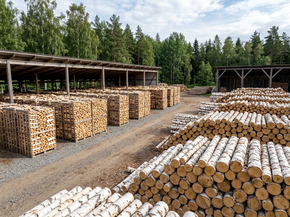 Кругляк берёзовый для распила в Лесной
